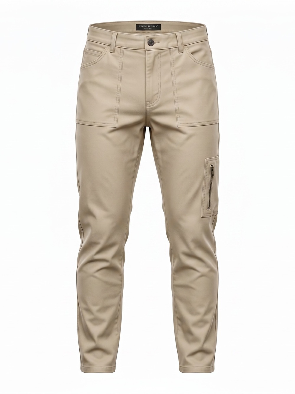 ▪️ Banana Republic • Khaki Cargo Pants w/ Zip Thigh Pocket • Men’s 34 x 34
